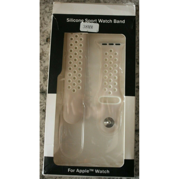 3/$15 Apple Watch Silicone Sport Watch Band  LPAJ288170 38MM Off White NIB - Picture 1 of 3